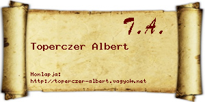 Toperczer Albert névjegykártya